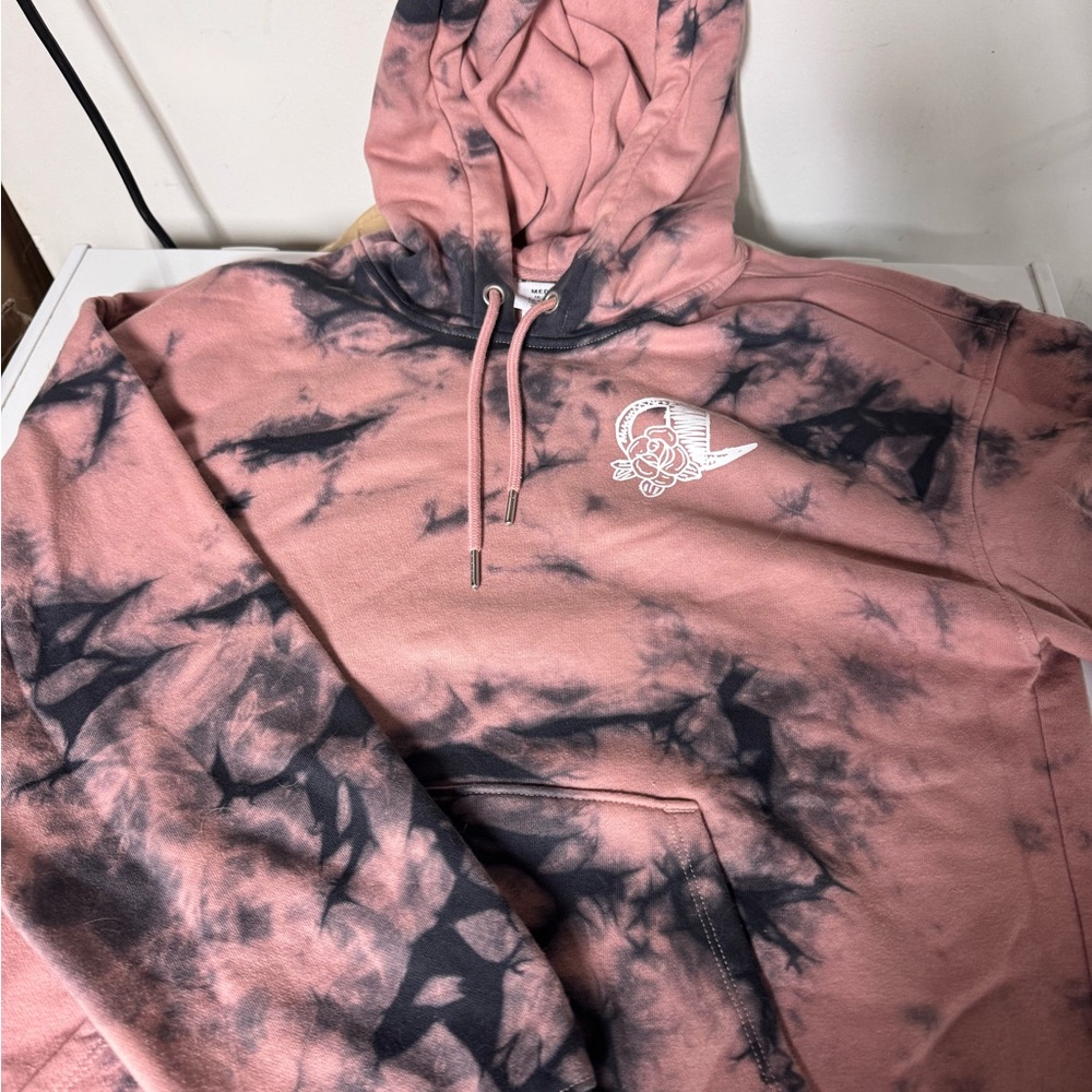 Champion Pink and Black Tie-Dye Hoodie